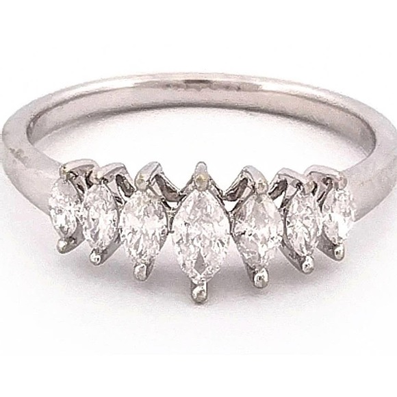 10K Diamond Marquise-Cut Anniversary Band REAL DIAMONDS size6,7,8 - Picture 12 of 12
